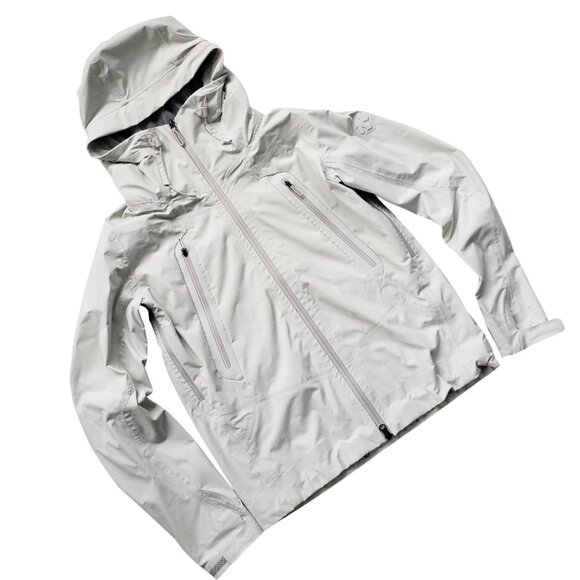 Descente Allterrain Hard Shell Jacket "Creas" Men's Small White - Grey - Picture 1 of 14